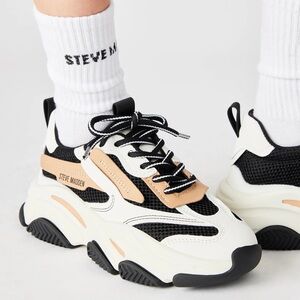 Steve Madden Chunky Black, Brown, and White Sneakers